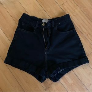 American apparel high waisted jean short black 26